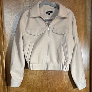 Lulu's Light Tan Bomber Jacket